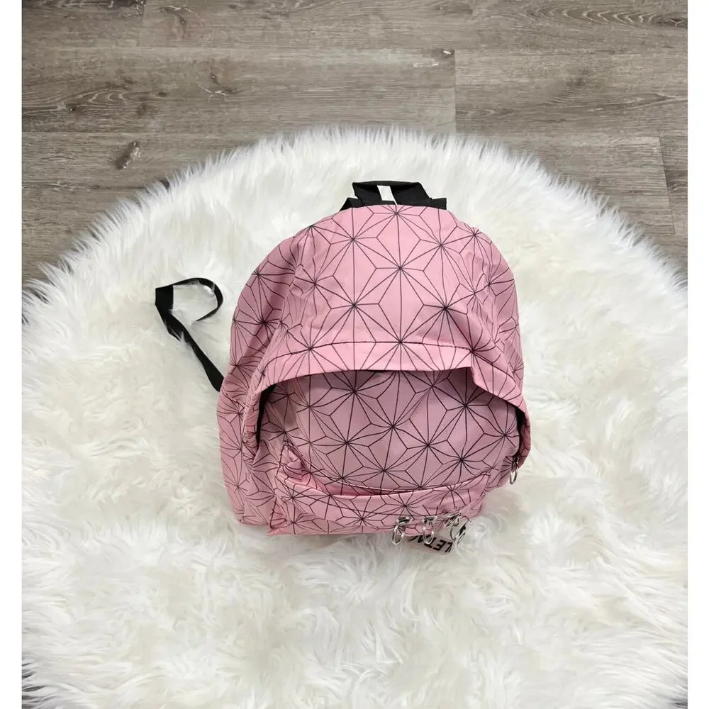 Pink Geometric Designed Backpack 16